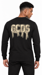 חולצת שרוול ארוך GCDS – שחורה עם הדפס גרפיטי בגב