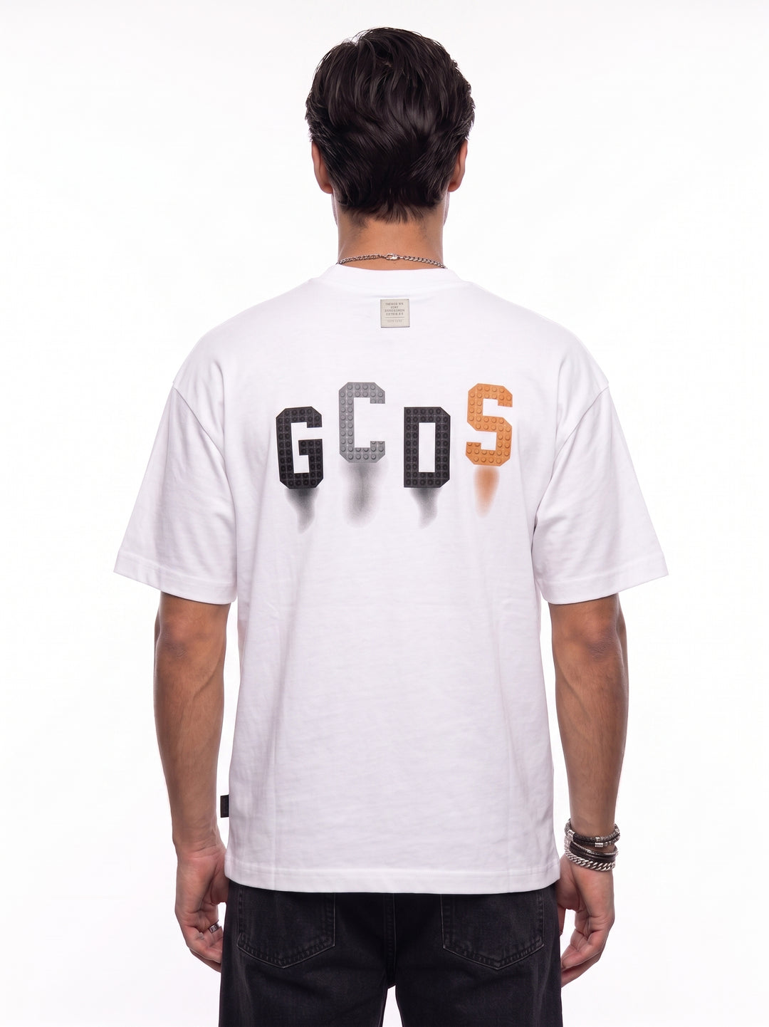חולצת טי שירט GCDS לגו לוגו – לבן