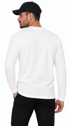 Roberto Vino White Signature — חולצת שרוול ארוך לבנה עם לוגו רקום