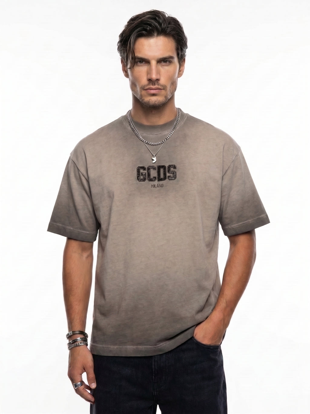 GCDS Milano Washed Grey T-Shirt