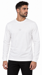 Roberto Vino White Signature — חולצת שרוול ארוך לבנה עם לוגו רקום