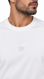 Roberto Vino White Signature — חולצת שרוול ארוך לבנה עם לוגו רקום